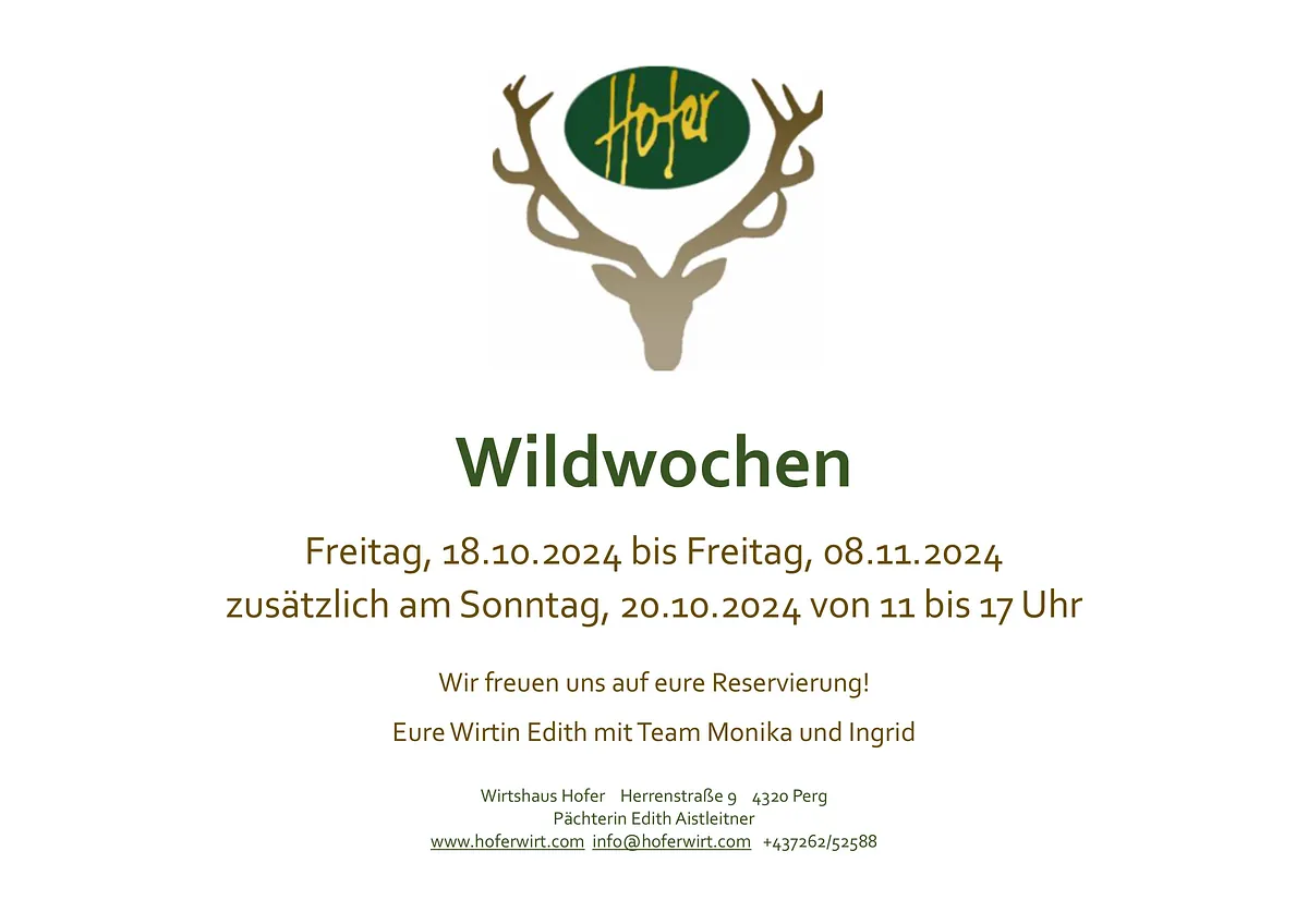 Wildwochen Hoferwirt